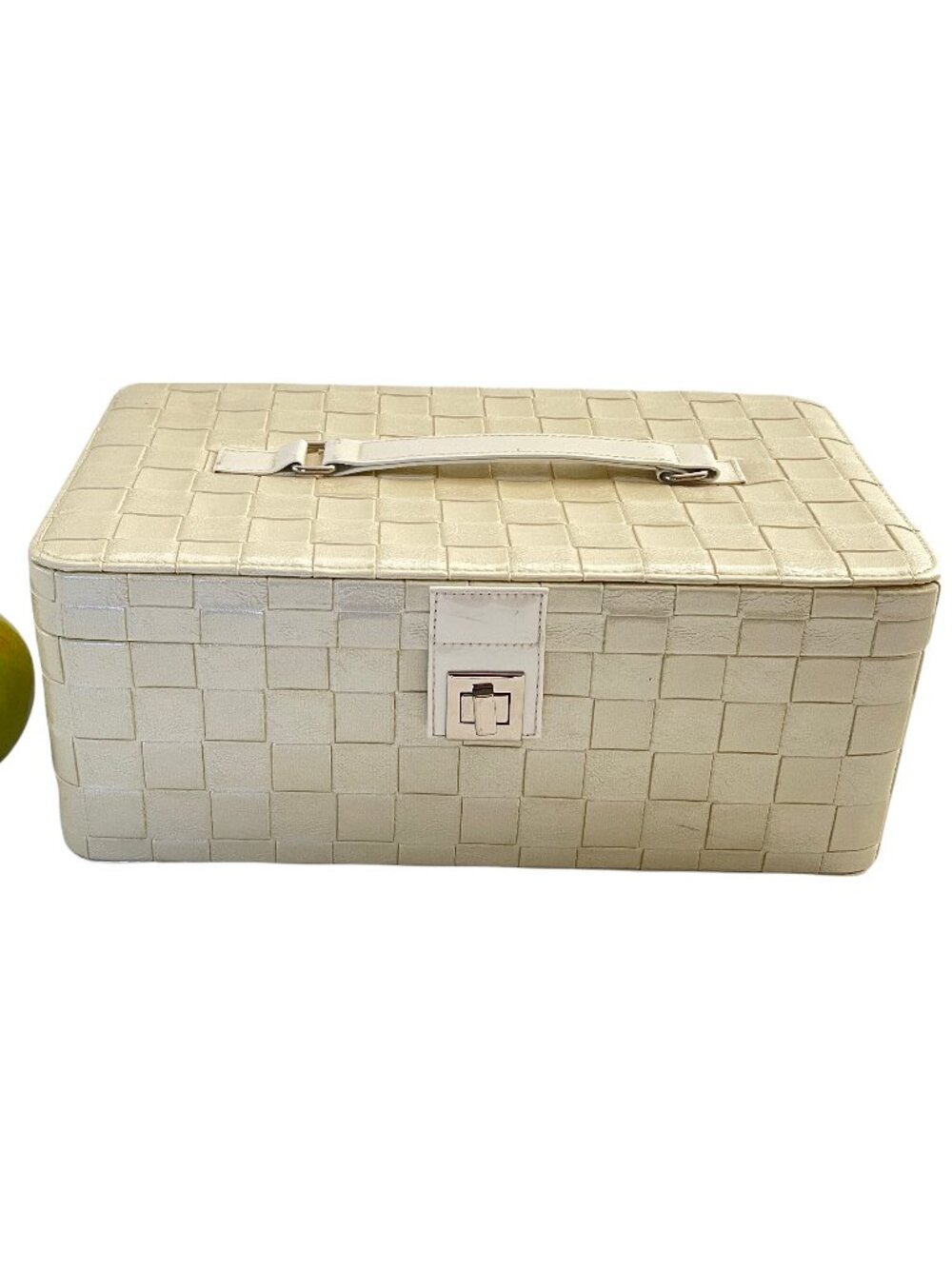 Lancome Cosmetic Travel Bag/Train Case with Pearlescent Faux Leather
